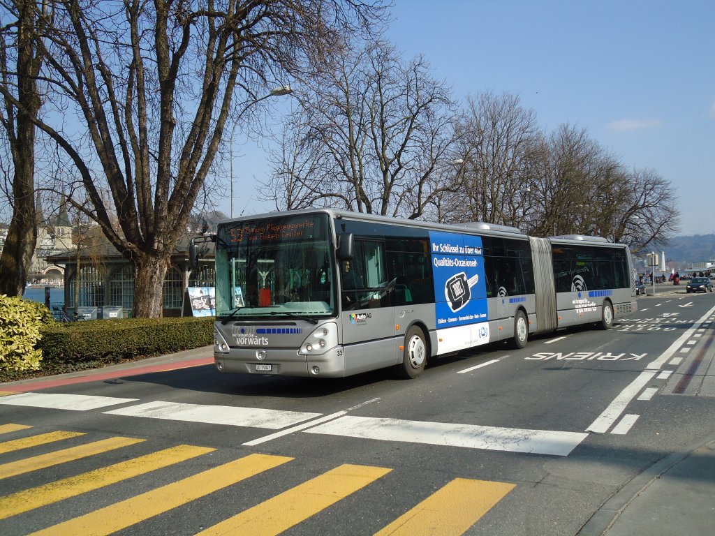AAGR Rothenburg - Nr. 33/LU 15'047 - Irisbus am 11. Mrz 2011 beim Bahnhof Luzern