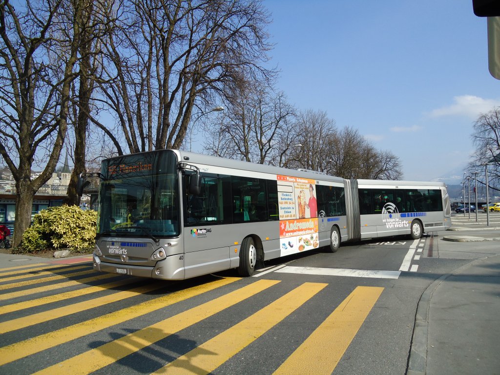 AAGR Rothenburg - Nr. 40/LU 15'050 - Irisbus am 11. Mrz 2011 beim Bahnhof Luzern