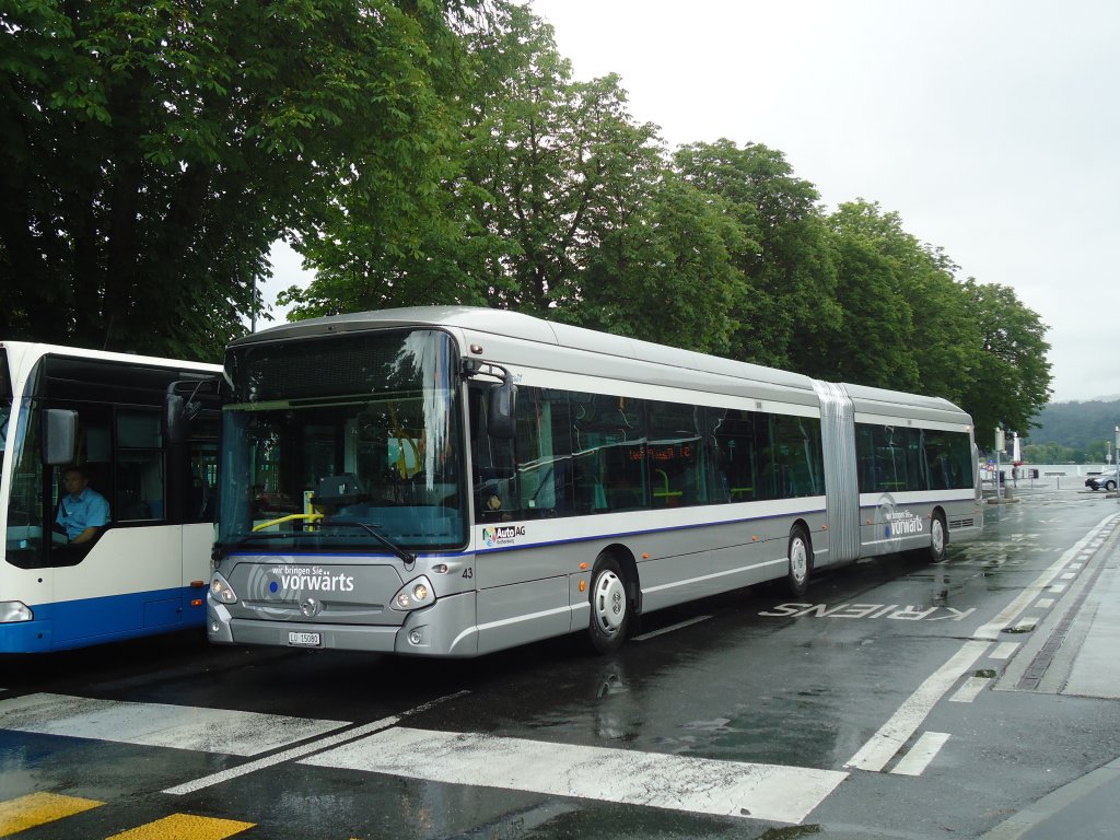 AAGR Rothenburg - Nr. 43/LU 15'080 - Irisbus am 11. Juni 2012 beim Bahnhof Luzern