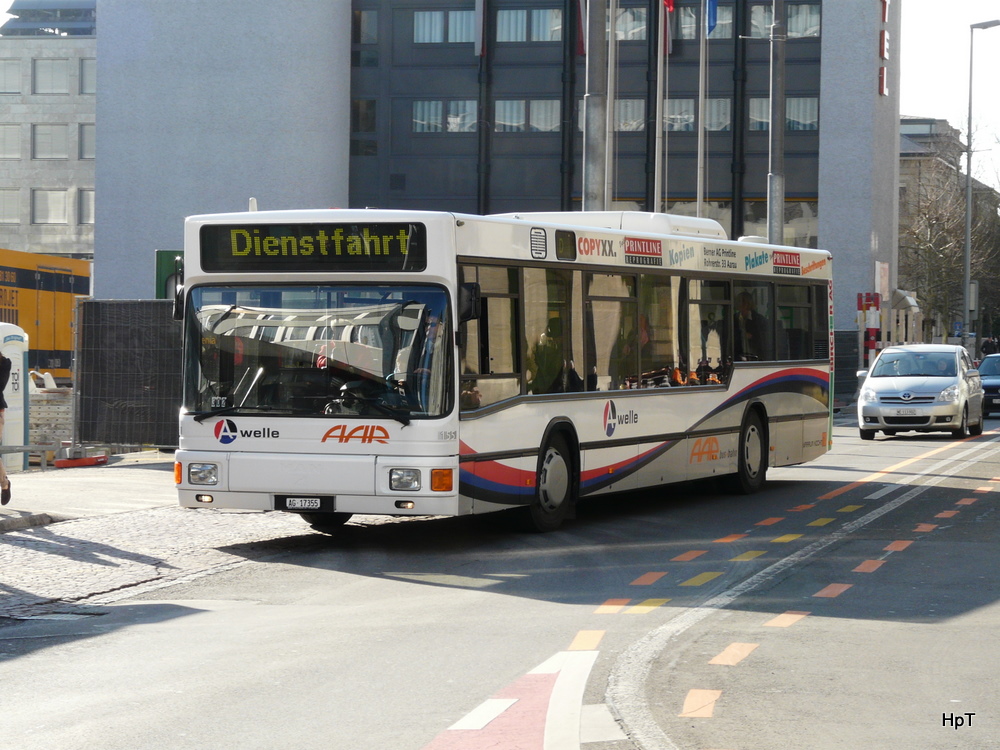 AAR - MAN Nr.155  AG 17355 unterwegs auf einer Dienstfahrt in der Stadt Aarau am 05.02.2011
