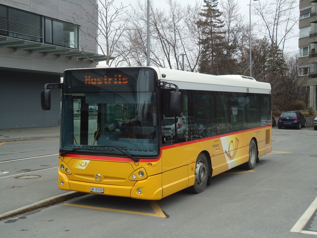 Ackermann, Says - GR 87'078 - Irisbus am 5. Mrz 2012 beim Bahnhof Landquart