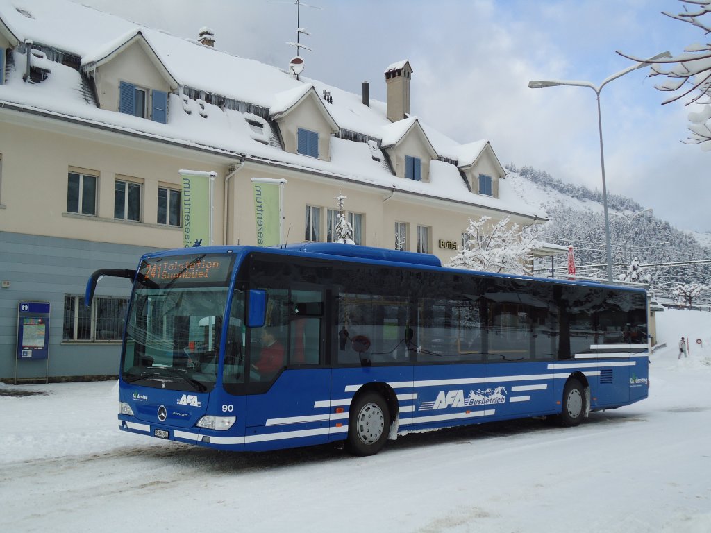 AFA Adelboden (Ortsbus Kandersteg) Nr. 90/BE 398'916 Mercedes Citaro am 26. Dezember 2010 Kandersteg, Bahnhof