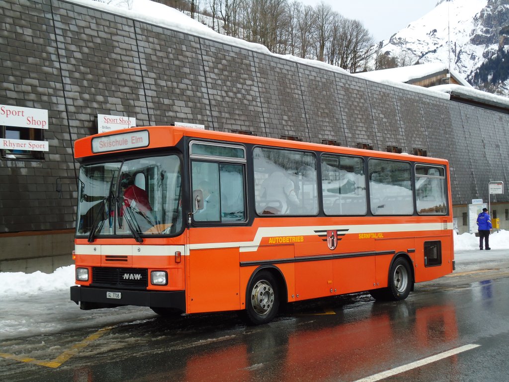 AS Engi - Nr. 8/GL 7708 - NAW/Hess (ex ZVB Zug Nr. 42) am 23. Dezember 2012 in Elm, Sportbahnen