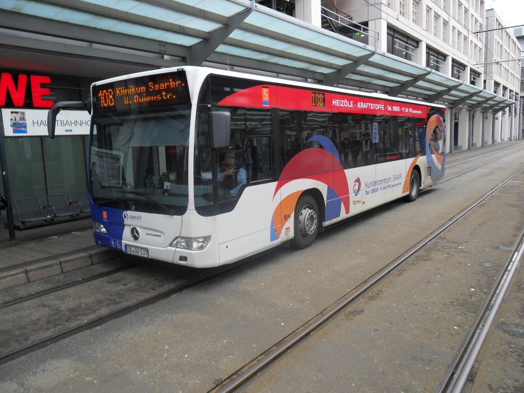 Auf dem Foto ist ein Citaro Bus von Saarbahn und Bus zu sehen. Das Bild habe ich am 01.04.2011 gemacht.