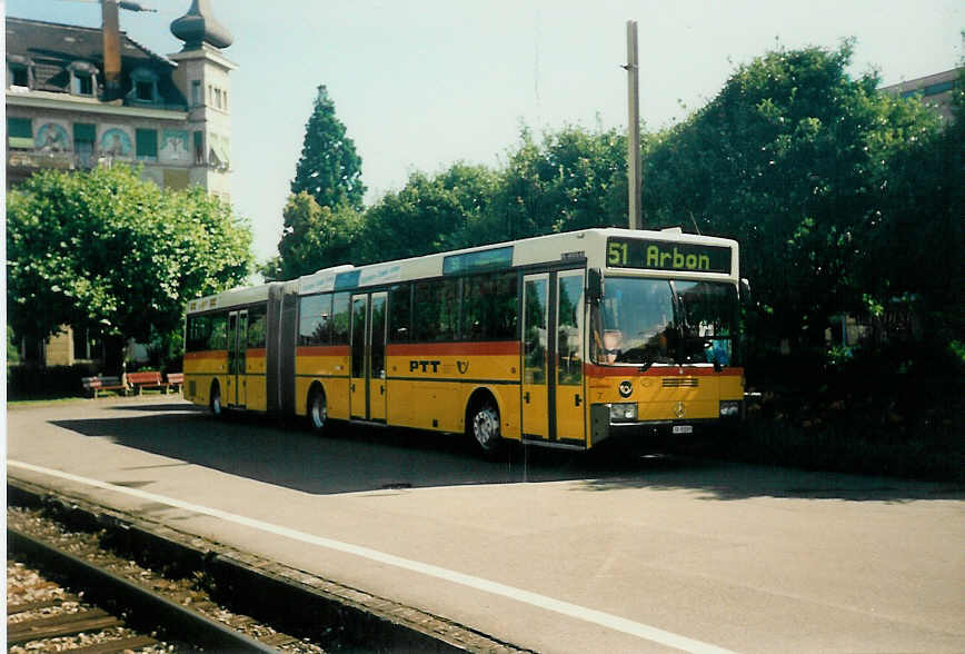 Aus dem Archiv: Cars Alpin Neff, Arbon - Nr. 7/TG 52'209 - Mercedes O 405G am 3. Juli 1996 beim Bahnhof Arbon