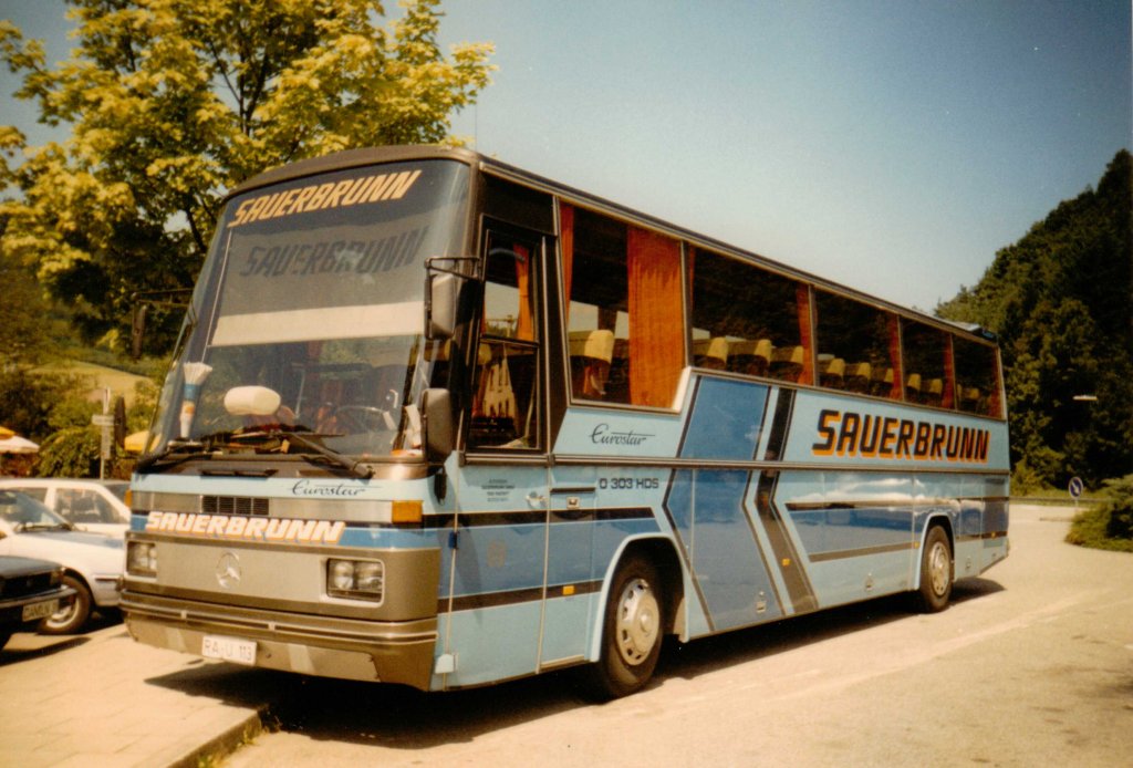 Aus dem Archiv: Ernst Auwrter Eurostar O 303 SHD  Sauerbrunn , August 1988 Autobahnraststtte
