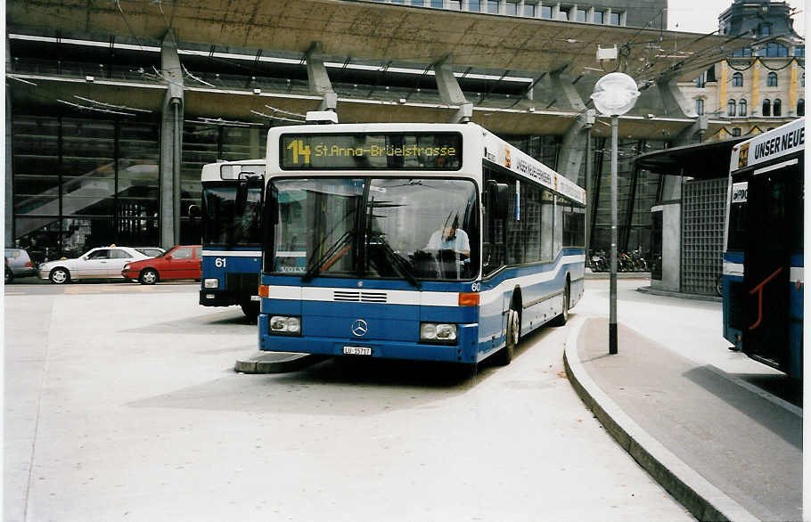 Aus dem Archiv: Gowa, Luzern (VBL) Nr. 60/LU 15'717 Mercedes O 405N am 13. Juli 1999 Luzern, Bahnhof