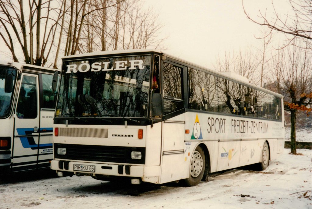 Aus dem Archiv: Karosa  Rsler , tschechischer Bushersteller, Februar 1996 bei Pirna/Sachsen