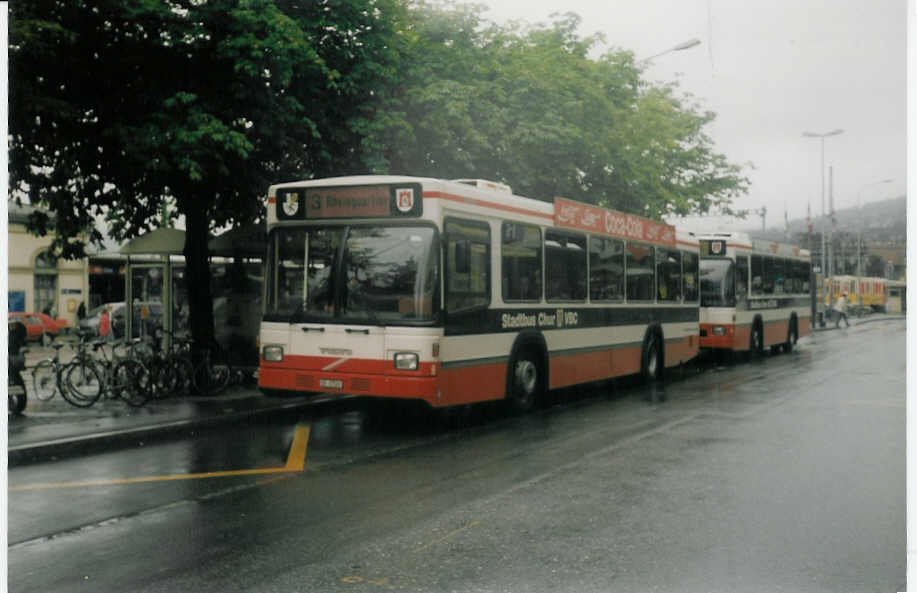 Aus dem Archiv: SBC Chur Nr. 9/GR 97'509 Volvo/Lauber (ex Roth, Chur Nr. 14) am 2. August 1997 Chur, Bahnhof