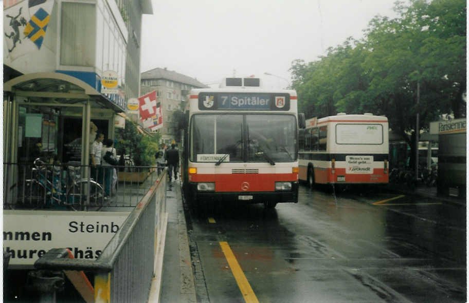 Aus dem Archiv: SBC Chur Nr. 12/GR 97'512 Mercedes O 405 (ex Roth, Chur Nr. 16) am 2. August 1997 Chur, Bahnhof