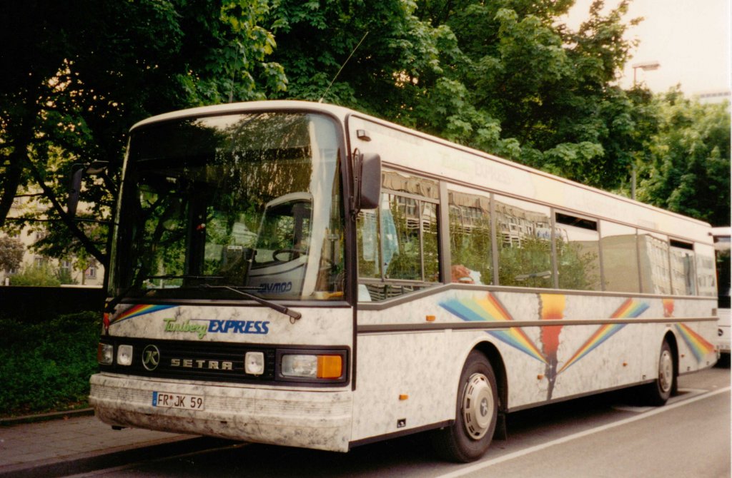 Aus dem Archiv: Setra S 215 NR  Tuniberg Express , Mai 1997 Karlsruhe