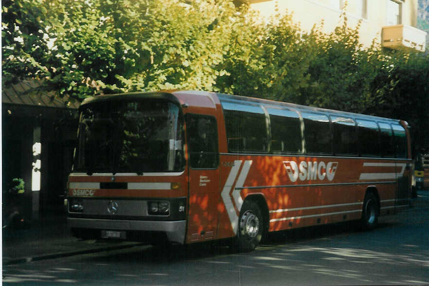 Aus dem Archiv: SMC Montana - Nr. 51/VS 167'551 - Mercedes O 303 am 7. Oktober 1995 beim Bahnhof Sierre