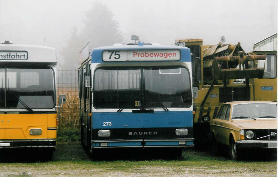 Aus dem Archiv: VBZ Zrich - Nr. 273 - Saurer/R&J SH am 30. Oktober 1999 in Herzogenbuchsee, Heiniger