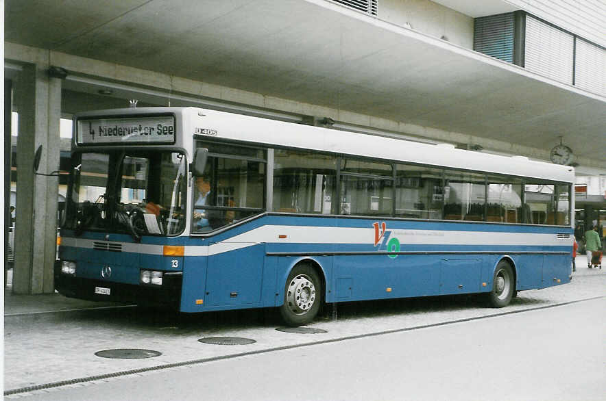 Aus dem Archiv: VZO Grningen - Nr. 13/ZH 41'413 - Mercedes O 405 am 3. Oktober 1998 beim Bahnhof Uster