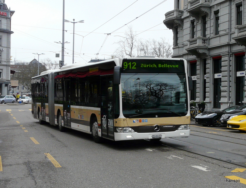 AZZK - Mercedes Citaro  Nr.57  ZH  486457 unterwegs in der Stadt Zrich am 21.04.2013