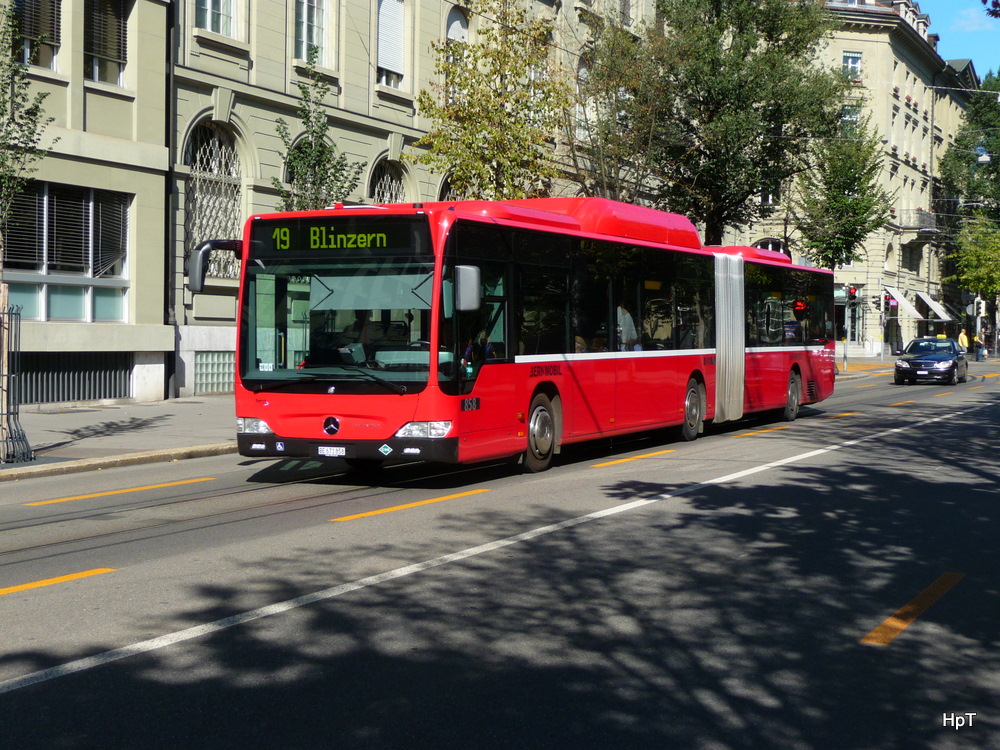 Bern mobil - Mercedes Citaro  Nr.858  BE  671858 unterwegs auf der Linie 19 in der Stadt Bern am 09.09.2011