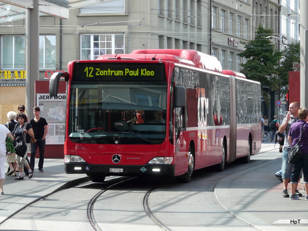 Bern mobil - Mercedes Citaro Nr.861 BE 671861 unterwegs der Linie 12 in Bern am 11.09.2011
