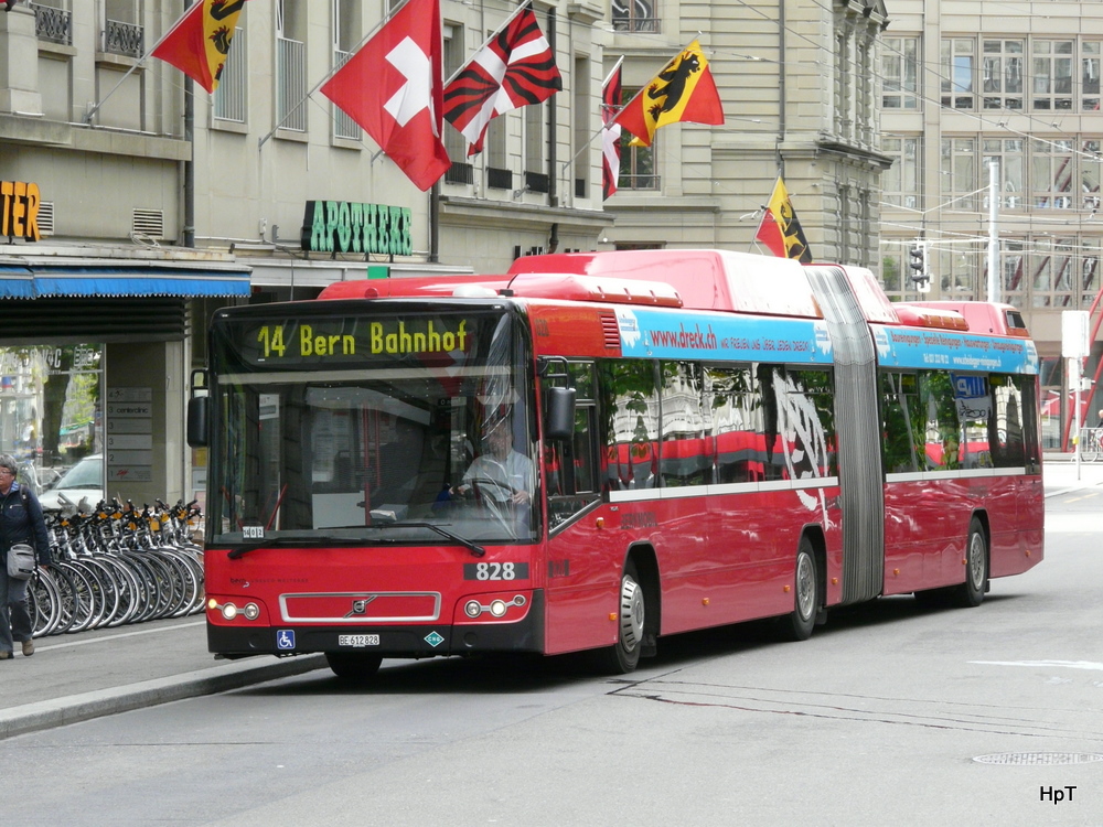 Bern mobil - Volvo 7700  Nr.828  BE 612828 unterwegs auf der Linie 14 am 12.05.2010