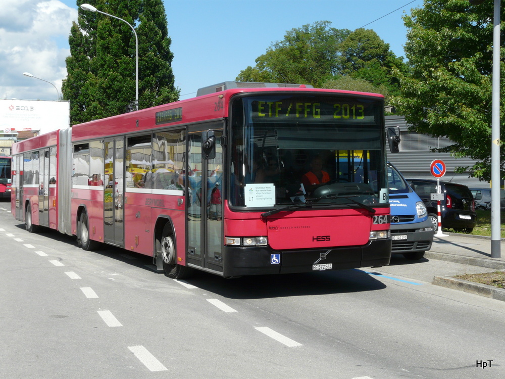 Bern Mobil - Volvo-BL7-Hess Nr.264  BE 572264 unterwegs in Nidau fr das ETF 2013 in Biel am 22.06.2013