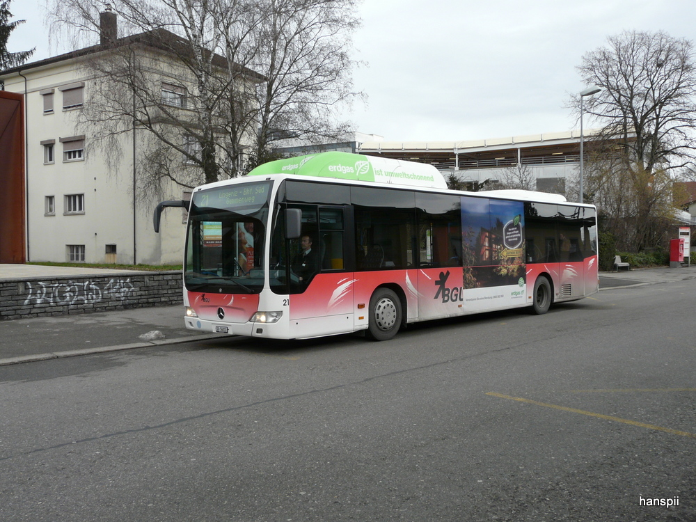 BGU - Mercedes Citaro  Nr.21  SO  54813 unterwegs auf der Linie 21 bei der Haltestelle beim Bahnhof Grenchen Sd am 29.01.2013