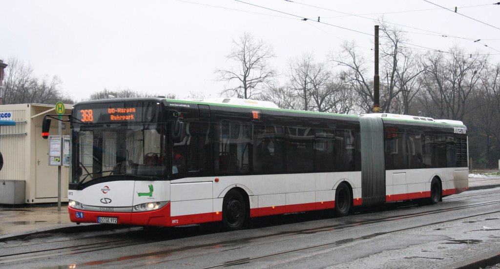 BOGE 0972 (BO GE 972) mit der Linie 368.
Aufgenommen in Wanne Eickel,17.1.2010.