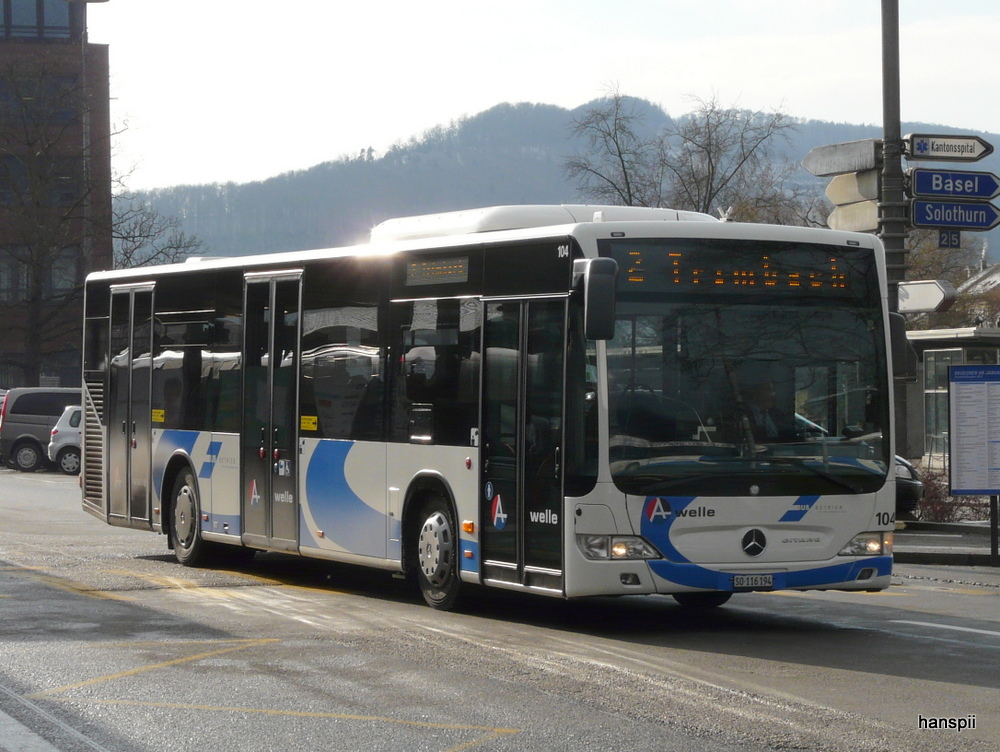 BOGG - Mercedes Citaro Nr.104 SO 116194 unterwegsauf der Linie 2 in Olten am 16.01.2013