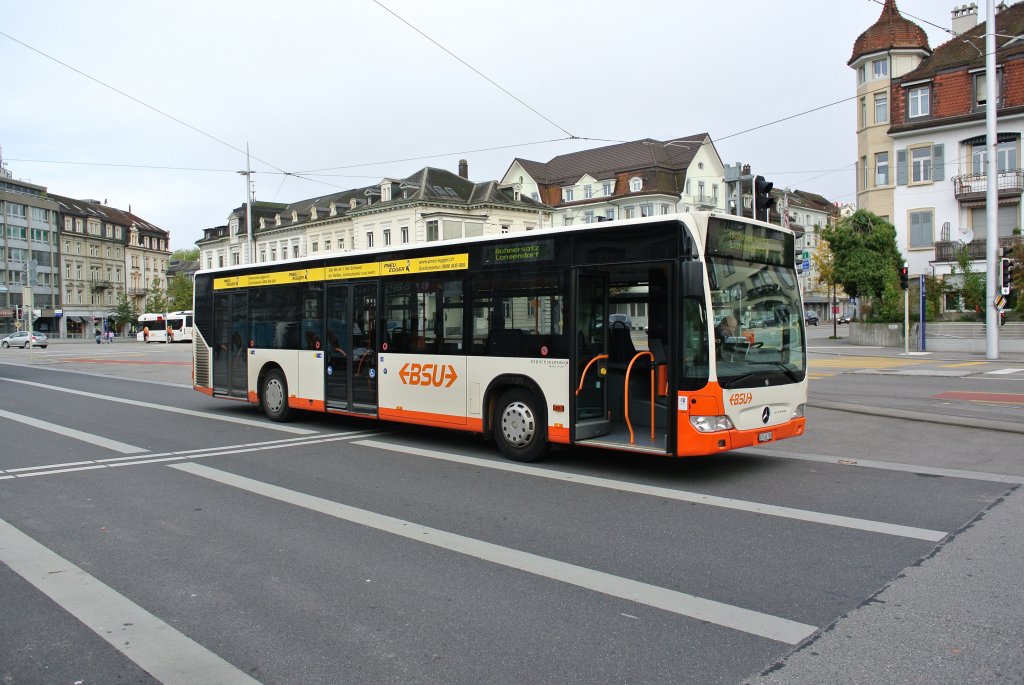 BSU Citaro II Nr. 80 als Bahnersatz beim Bahnhof Solothurn. Wegen Bauarbeiten auf der Linie Solothurn-Lommiswil-Oberdorf-Moutier wurden smtliche Zge durch Busse ersetzt. Der Bus im Bild verkehrt via Solothrun West nach Langendorf, 13.10.2012.

