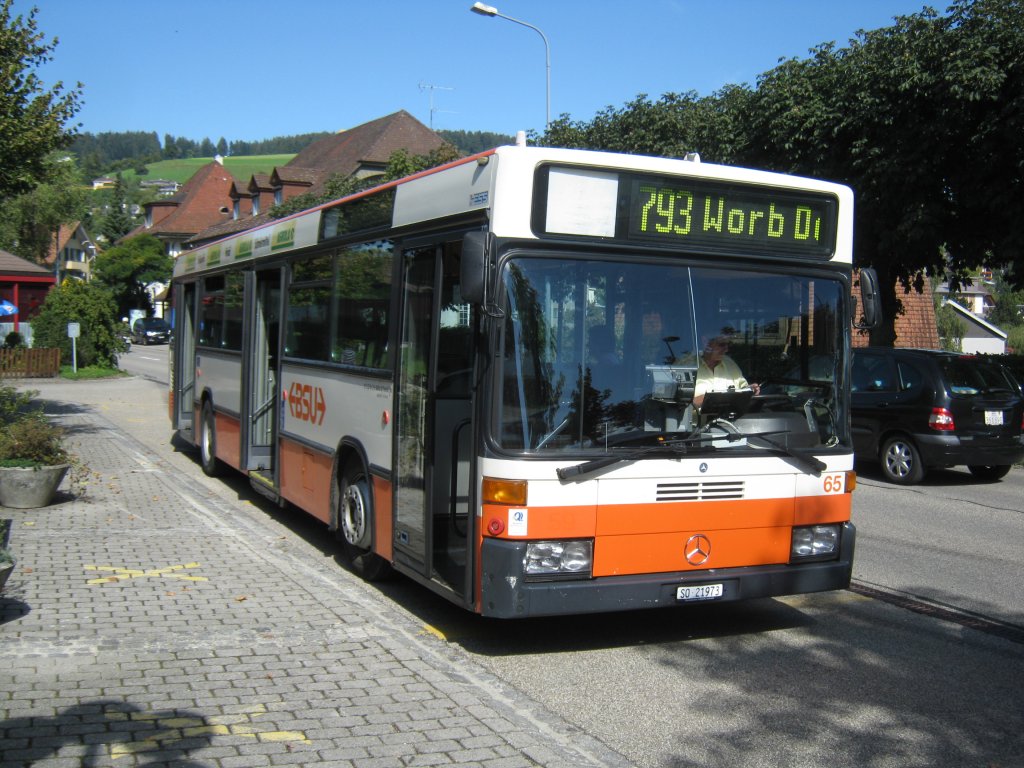 BSU MB 405N Nr. 65 als Postautoersatzwagen in Grosshchstetten, 16.09.2011.