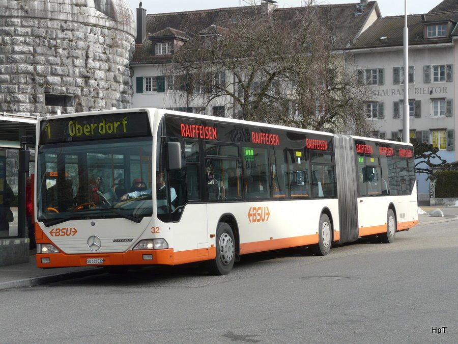 BSU - Mercedes Citaro Nr.32 SO 142032 unterwegs auf der Linie 1 in der Stadt Solothurn am 23.01.2010