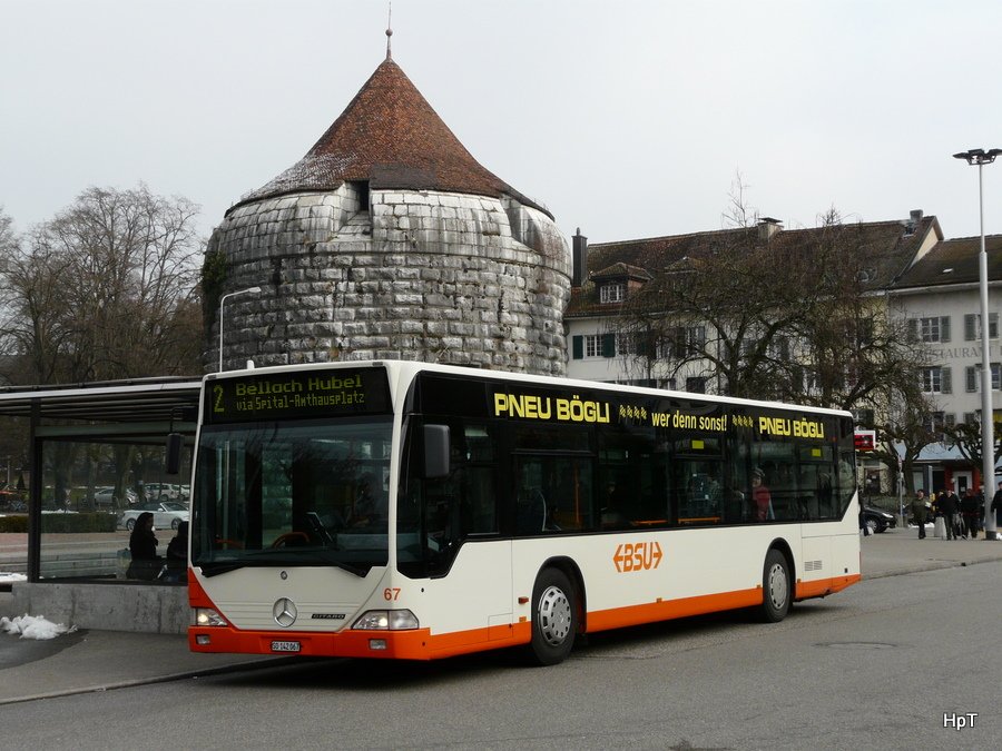 BSU - Mercedes Citaro Nr.67 SO 142067 unterwegs auf der Linie 2 in der Stadt Solothurn am 23.01.2010