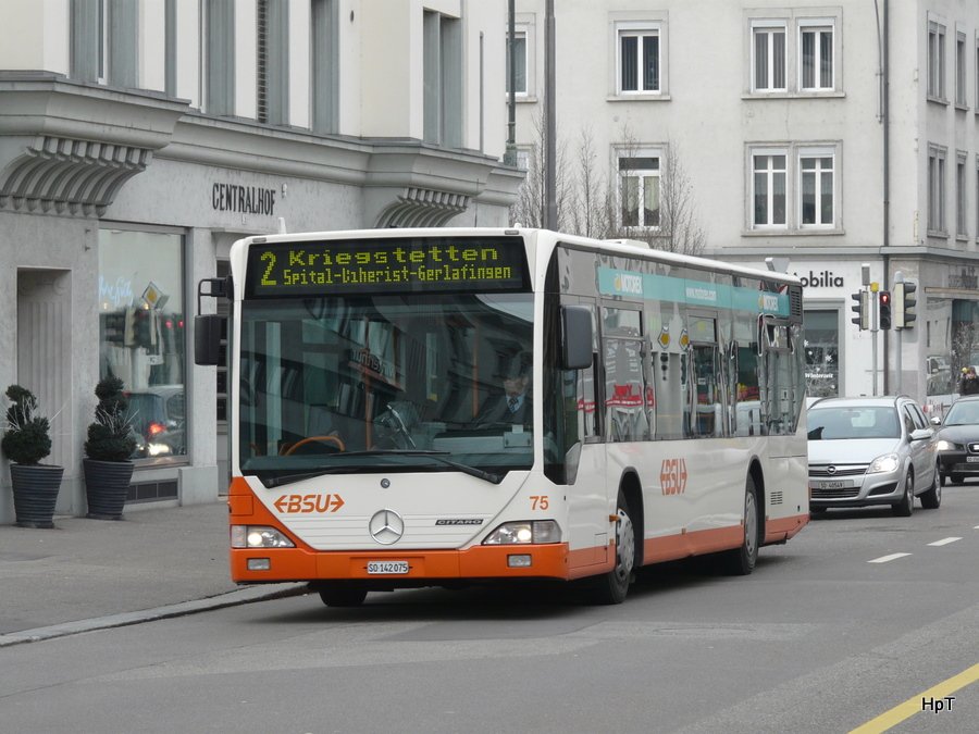 BSU - Mercedes Citaro Nr.75 SO 142075 unterwegs auf der Linie 2 in der Stadt Solothurn am 23.01.2010