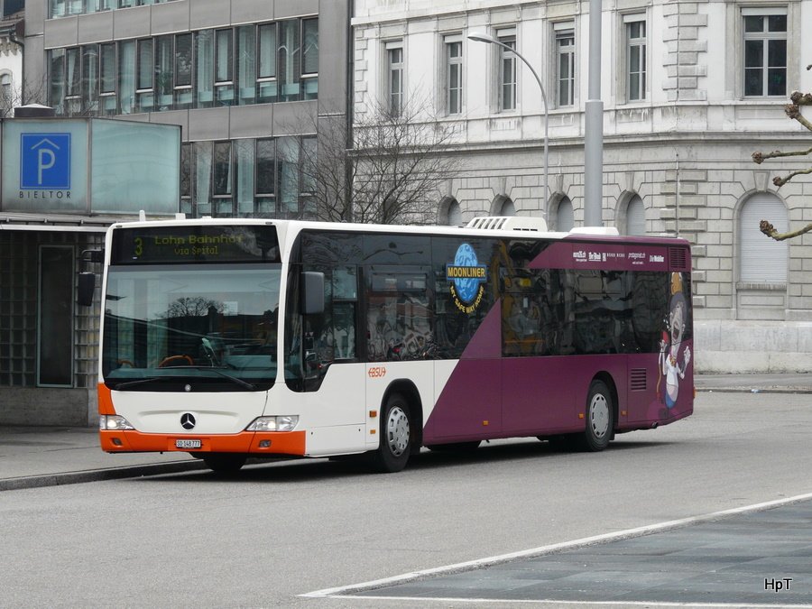 BSU - Mercedes Citaro Nr.77  SO 148777 unterwegs auf der Linie 3 in der Stadt Solothurn am 23.01.2010