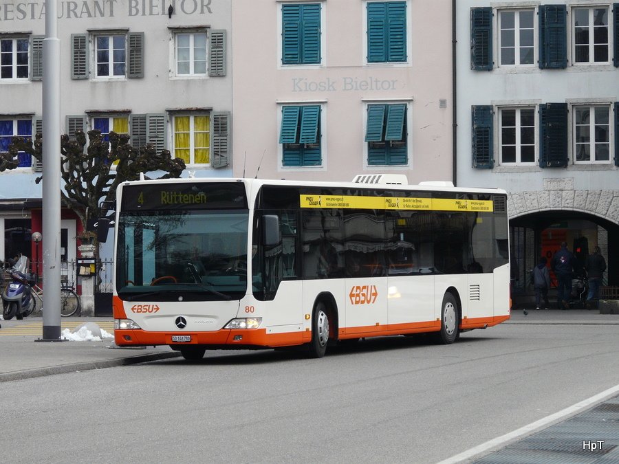 BSU - Mercedes Citaro Nr.80 SO 148780 unterwegs auf der Linie 4 in der Stadt Solothurn am 23.01.2010