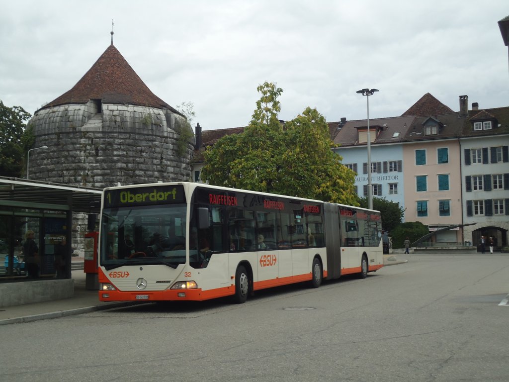 BSU Solothurn - Nr. 32/SO 142'032 - Mercedes Citaro (ex RBS Worblaufen Nr. 77) am 12. September 2012 in Solothurn, Amthausplatz
