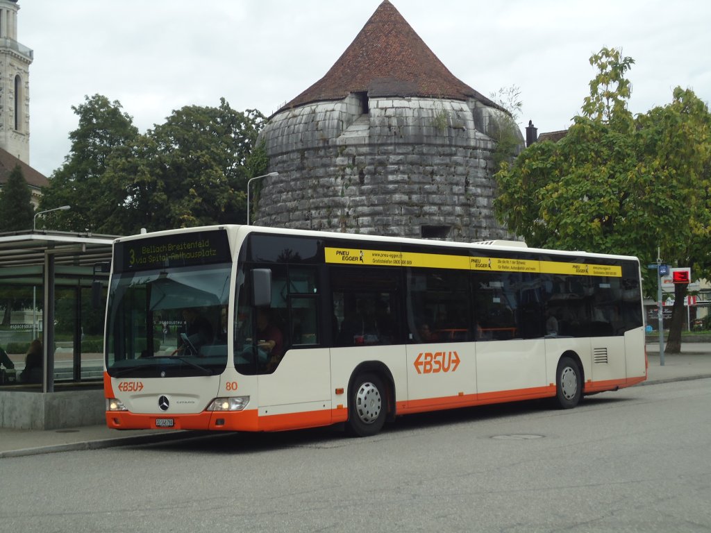 BSU Solothurn - Nr. 80/SO 148'780 - Mercedes Citaro am 12. September 2012 in Solothurn, Amthausplatz