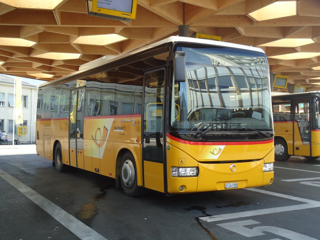 Buchard, Leytron - VS 243'988 - Irisbus am 23. September 2012 beim Bahnhof Sion