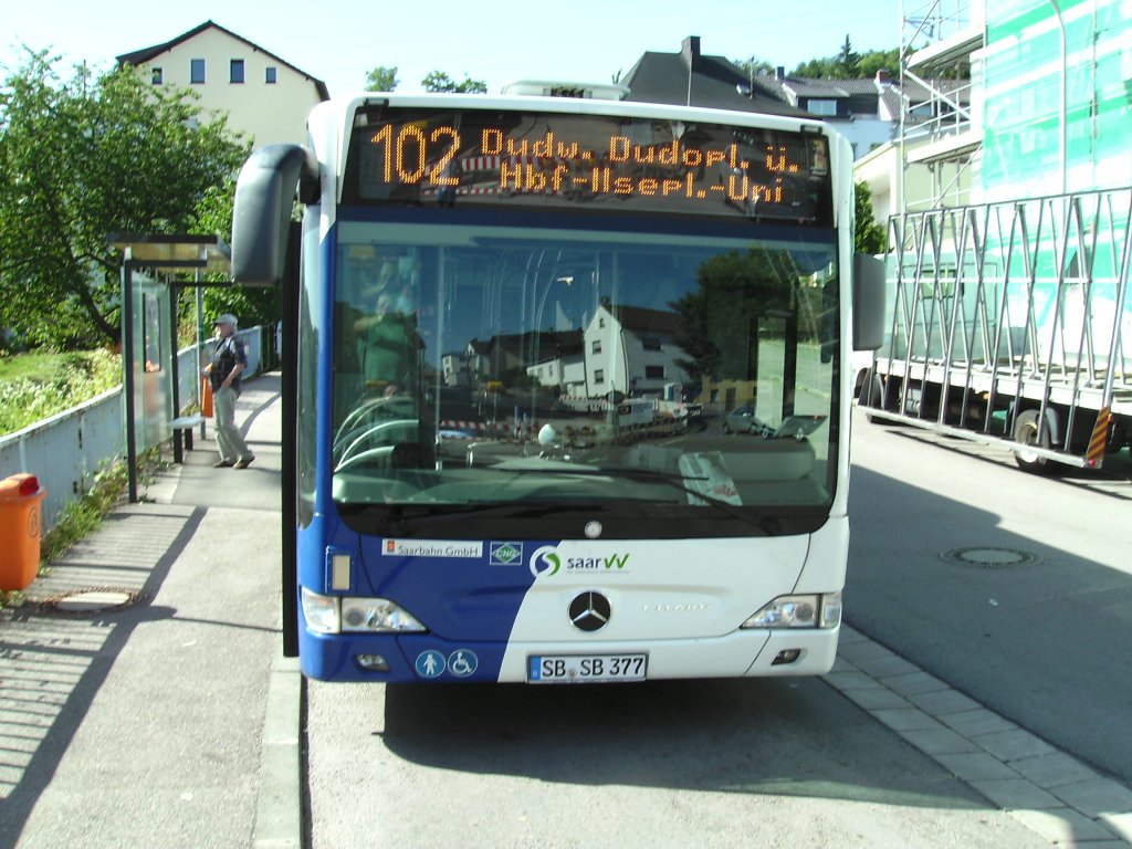 Citaro Bus. Die Aufnahme des Foto war am 16.07.2010 in Saarbrcken Altenkessel.