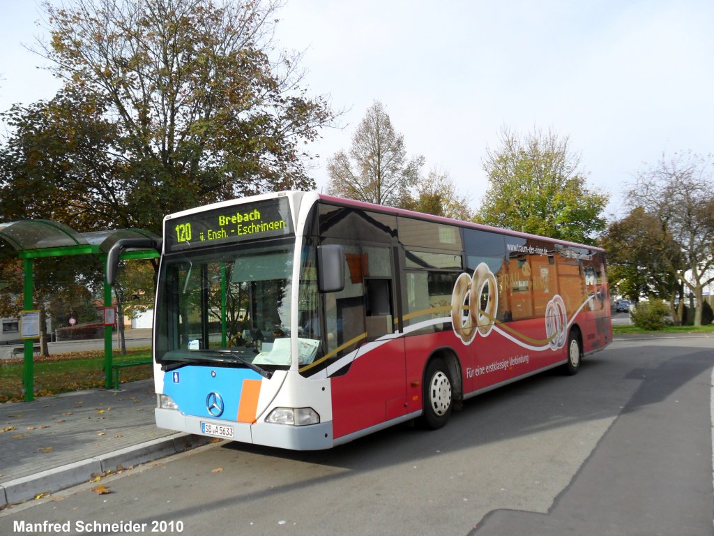 Citaro Bus von der Firma Baron Reisen in Saarbrcken Ormesheim. Das Foto habe ich am 23.10.2010 gemacht.