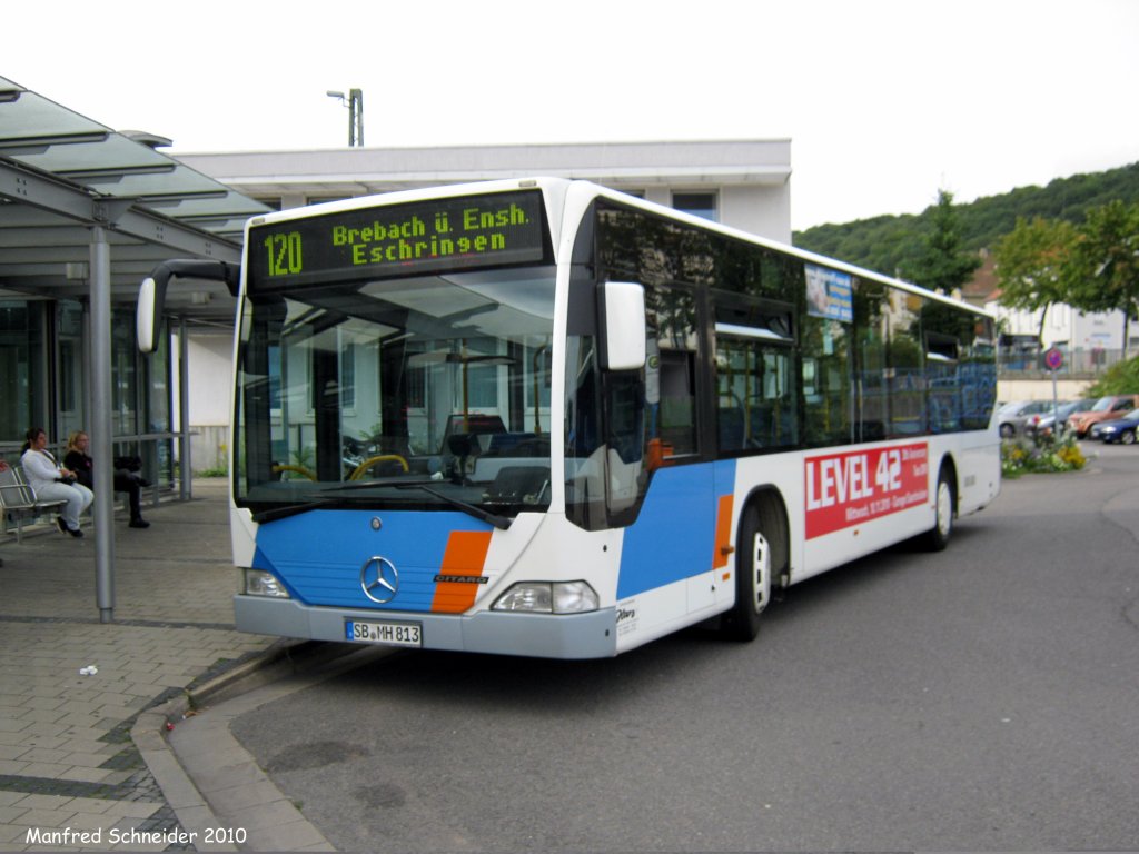 Citaro Bus in Saarbrcken Brebach. Die Aufnahme des Foto war am 02.09.2010.