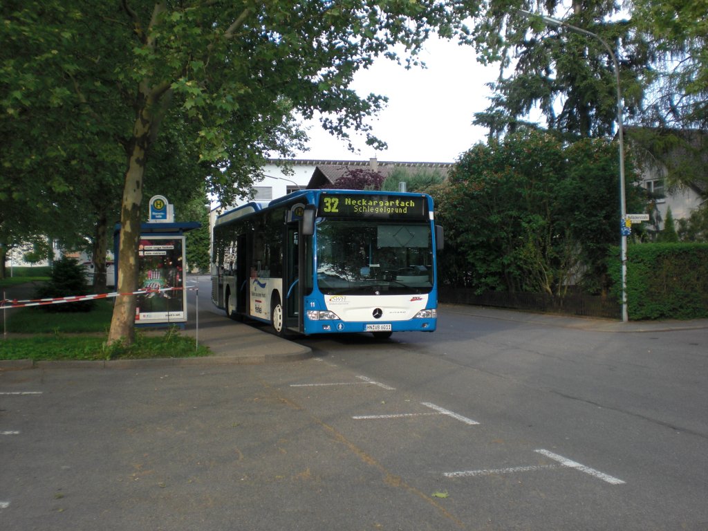 Citaro Facelift LE 3 Trer - Wagen 11 - HN-VB 6011 - Haltestelle: Horkheim Stauwehrhalle - Betrieb: Stadtwerke Heilbronn Verkehrsbetriebe