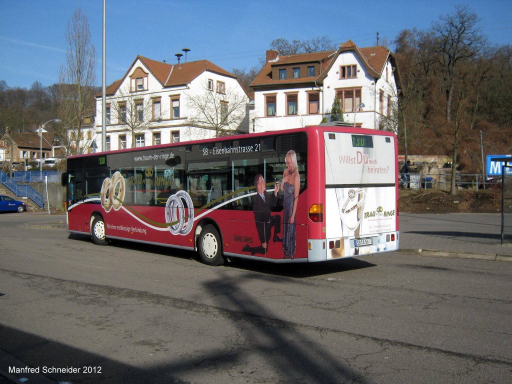 Das Foto zeigt einen Citaro Bus in Saarbrcken-Brebach. Die Aufnahme habe ich im Februar 2012 gemacht.