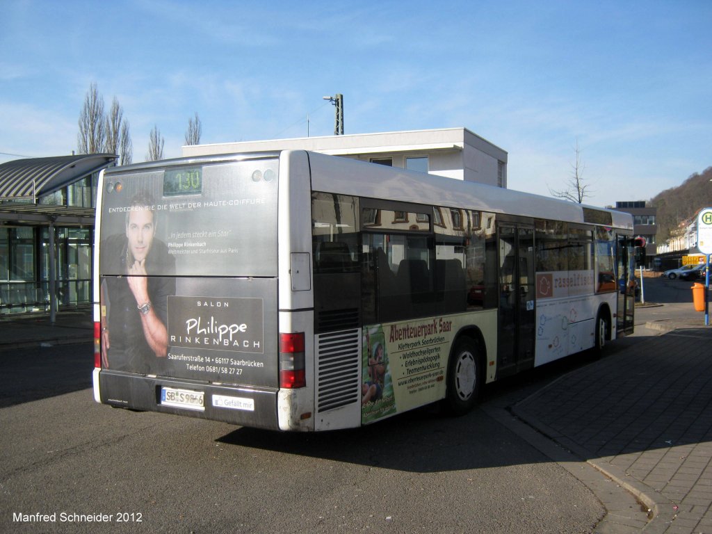 Das Foto zeigt einen MAN Bus in Saarbrcken-Brebach. Die Aufnahme habe ich im Februar 2012 gemacht.