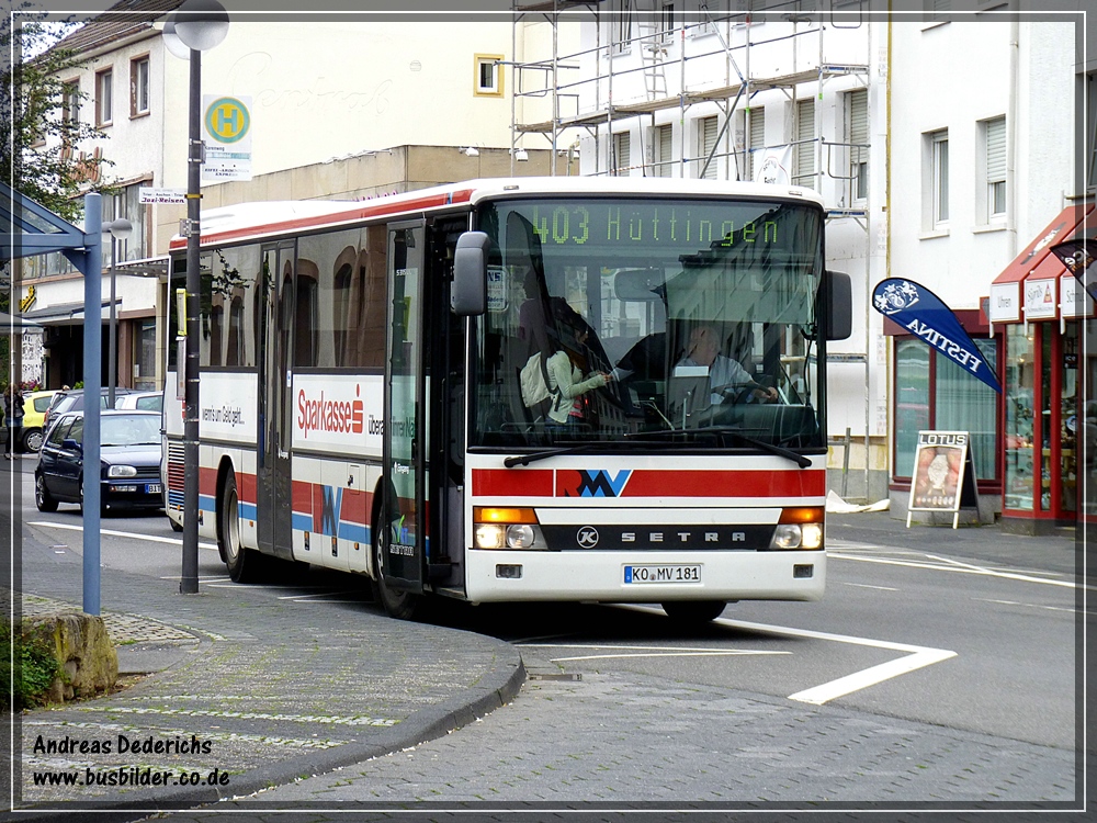Dieser Setra S315UL der RMV wurde im Karenweg in Bitburg, Fotografiert  am 02.07.2012