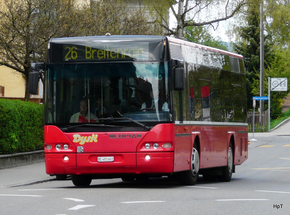 Dysli Bern - Neoplan Nr.461  BE 483461 unterwegs auf der Linie 26 in der Stadt Bern am 14.04.2011