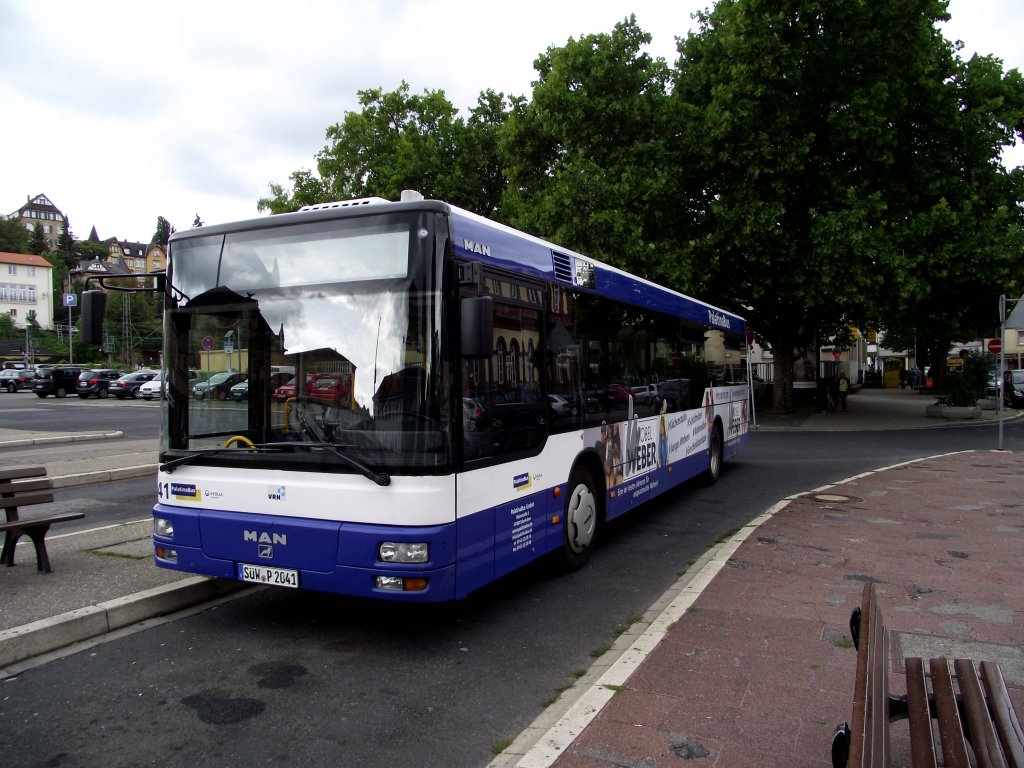 Ein MAN Bus der 2. Generation in Neustadt an der Weinstrae am 29.07.11 von Palatina Bus 