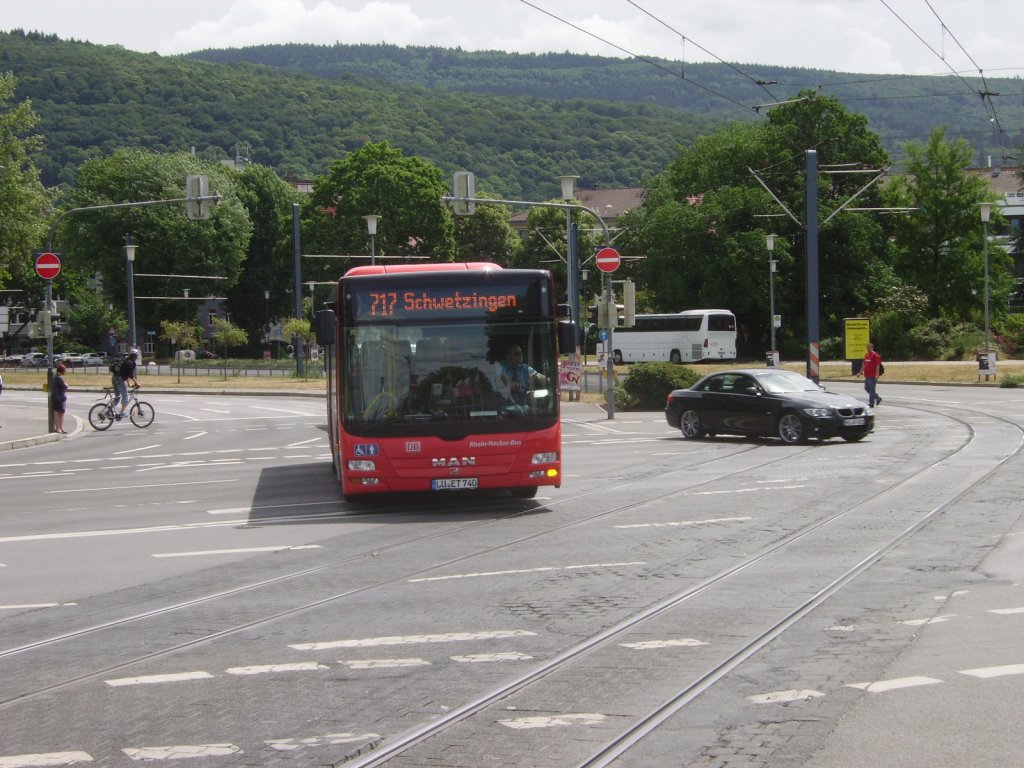 Ein MAN Lions City von DB Rhein Neckar Bus in Heidelberg am 27.05.11