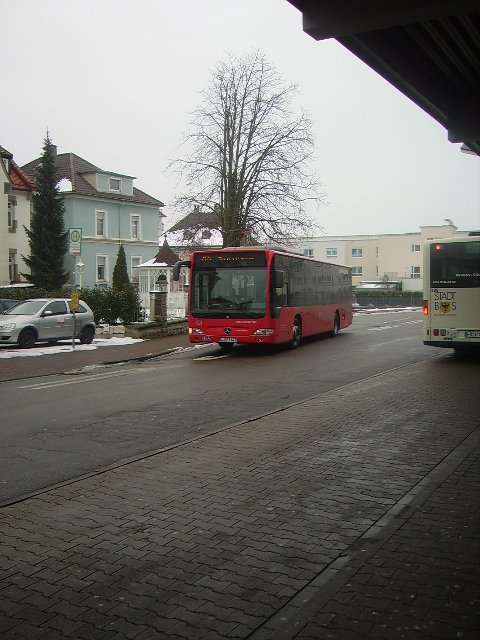 Ein Rhein-Neckar DB Bus in Sinsheim Hbf am 17.02.10
