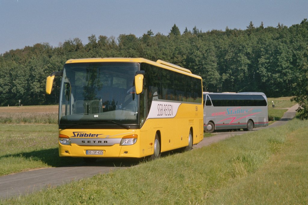 Ein Setra S 415 GT-HD BB-SR 415 der Fa. Stbler mit SSB-Reisen Stuttgart Lackierung