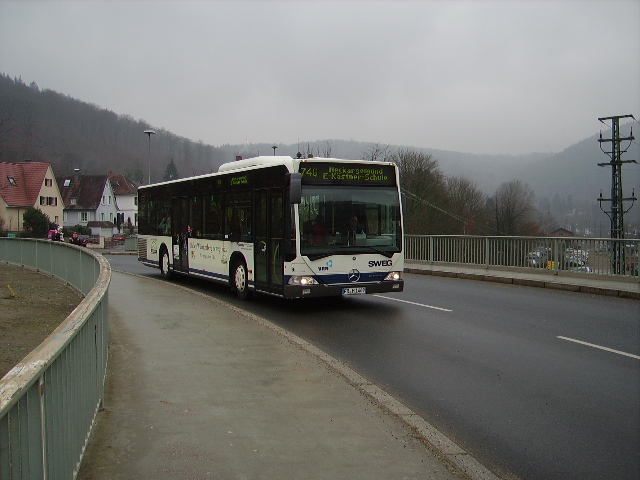 Ein SWEG Citaro als Linie 746 in Neckargemnd am 18.02.11