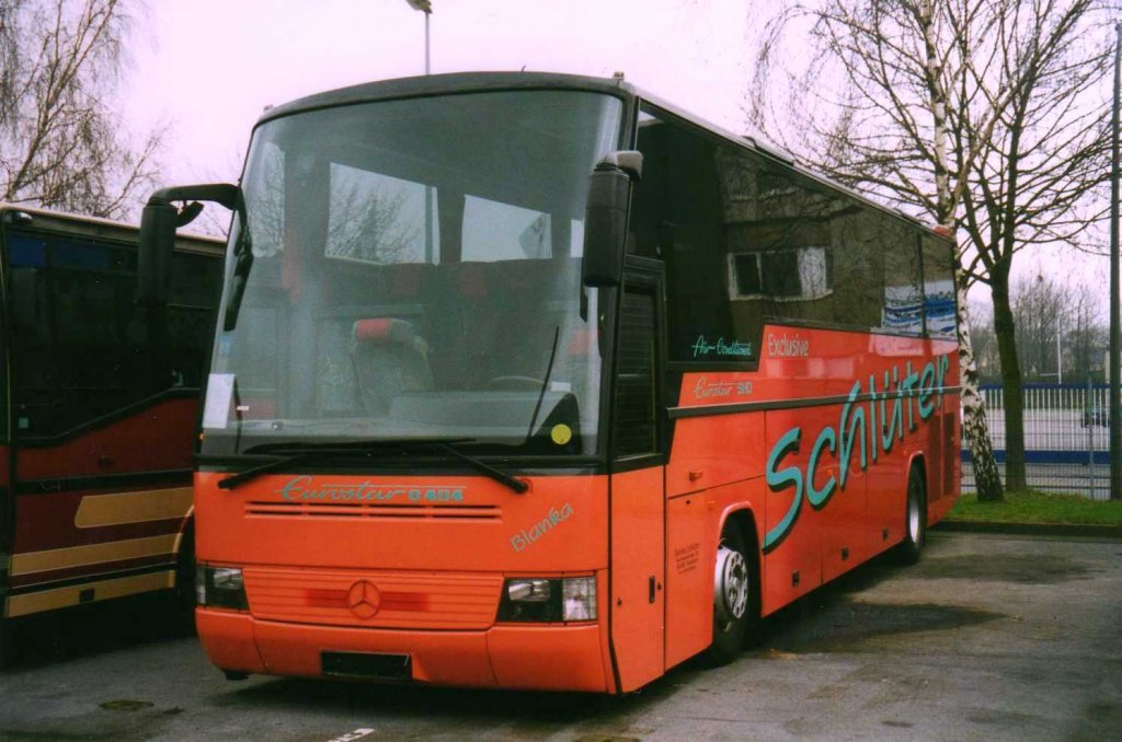 Ernst Auwrter Eurostar O404 SHD, aufgenommen im November 2002 im GWZ der Evobus NL in Dortmund.